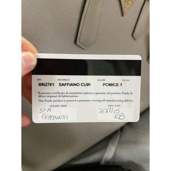 Prada Saffiano Cuir Double Bag Large in Grey Saffiano Leather - Picture 6 of 12